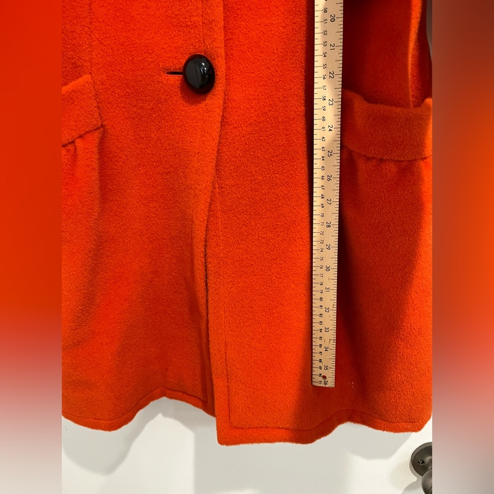 Holly’s Harp Vintage 70s Orange “Wool” Coat with‎ Oversized Black Buttons Sz. S - Picture 9 of 12